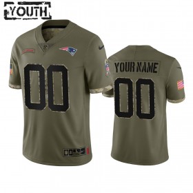 Maillot New England Patriots Custom Olive 2022 Salute To Service Limited - Enfant
